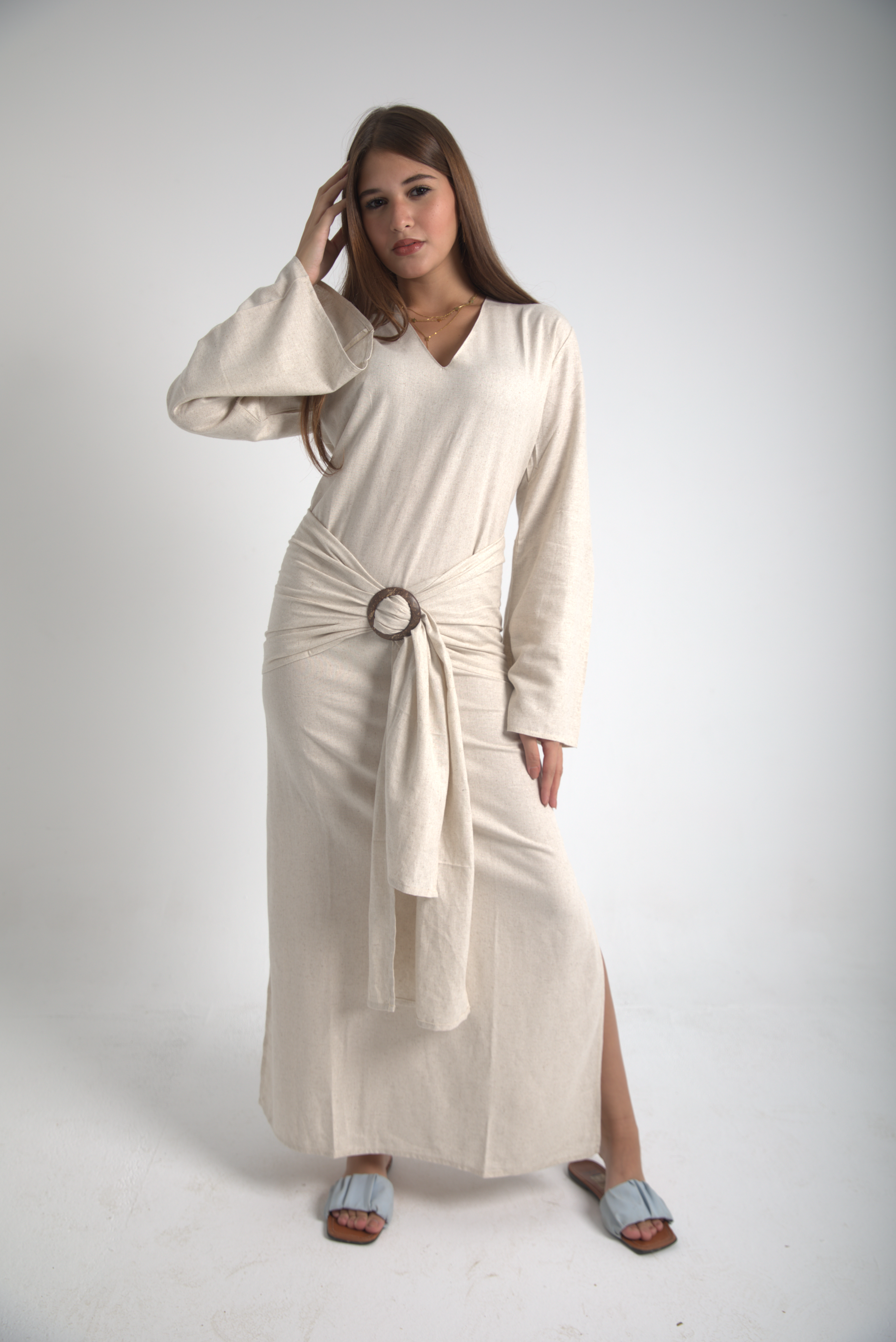 Flor de Verano Linen Dress