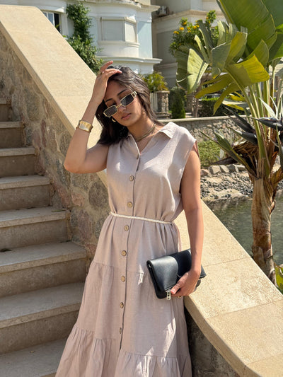 Summer Linen Dress Beige
