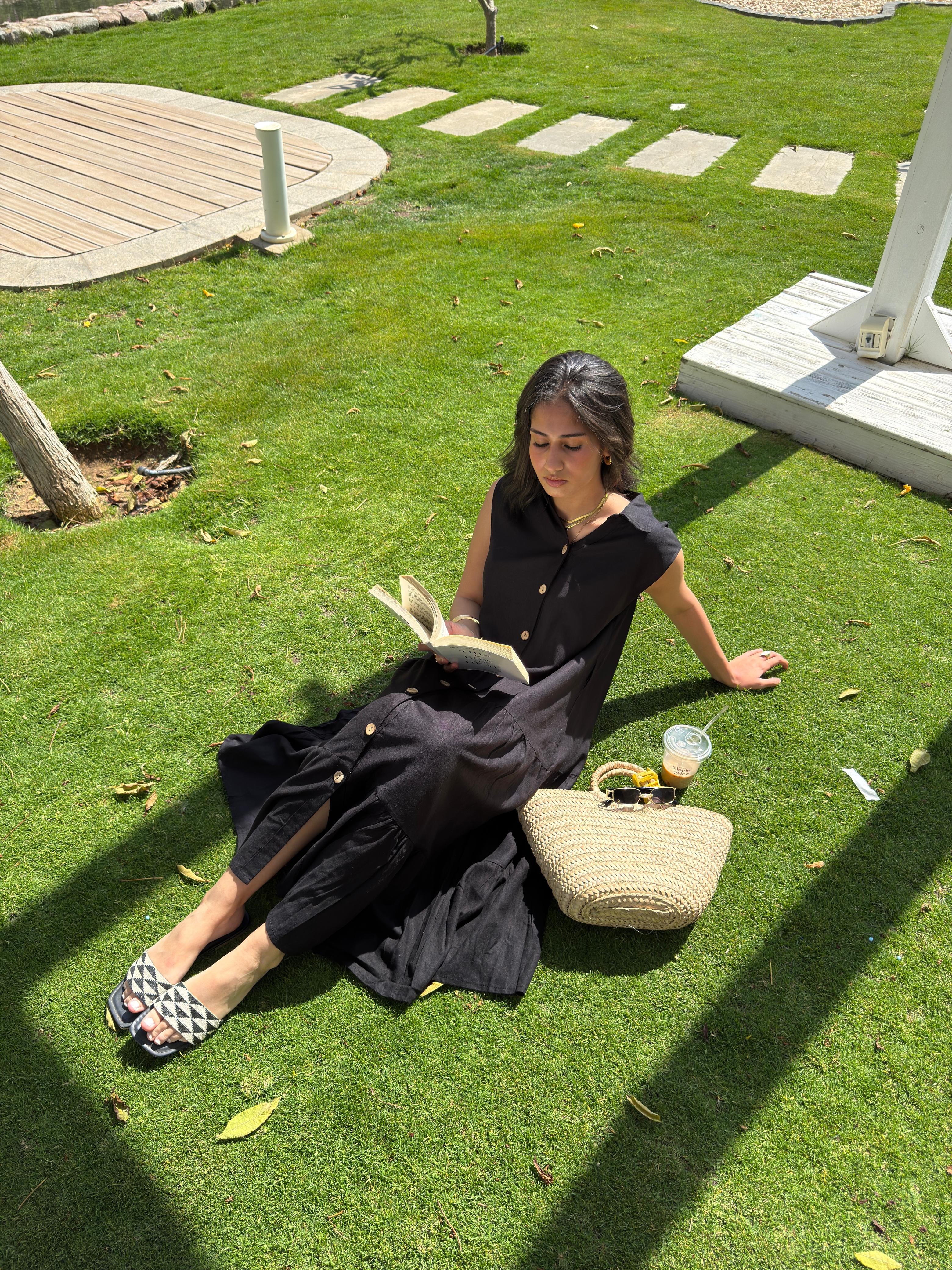 Summer Linen Dress Black