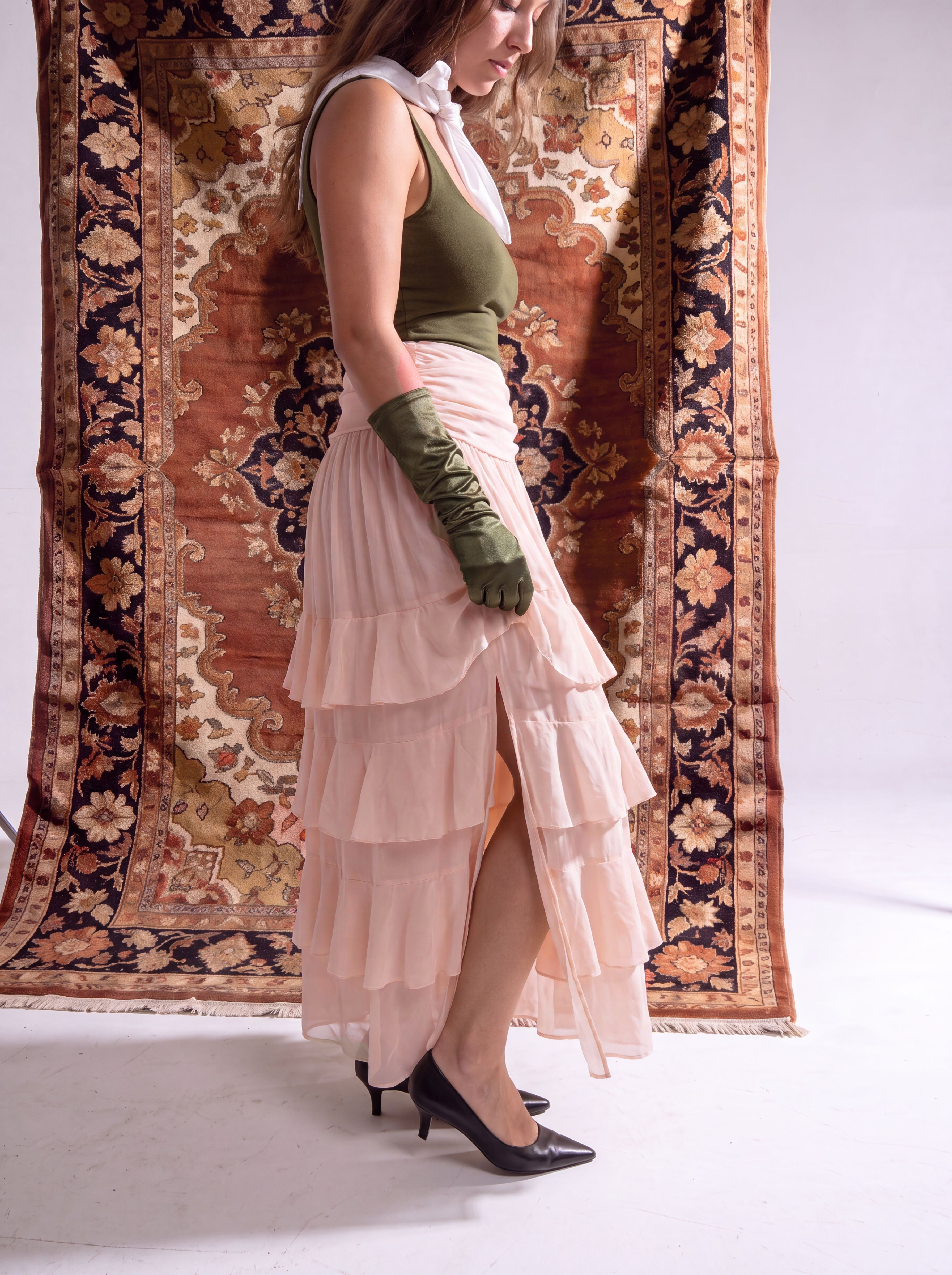 Ruffles tie skirt
