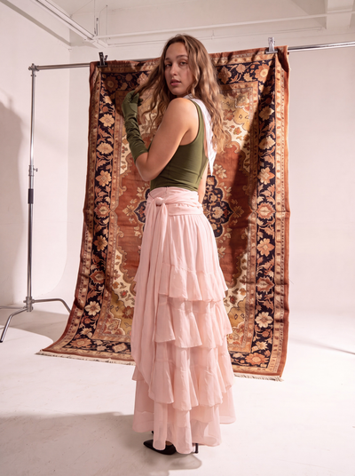 Ruffles tie skirt